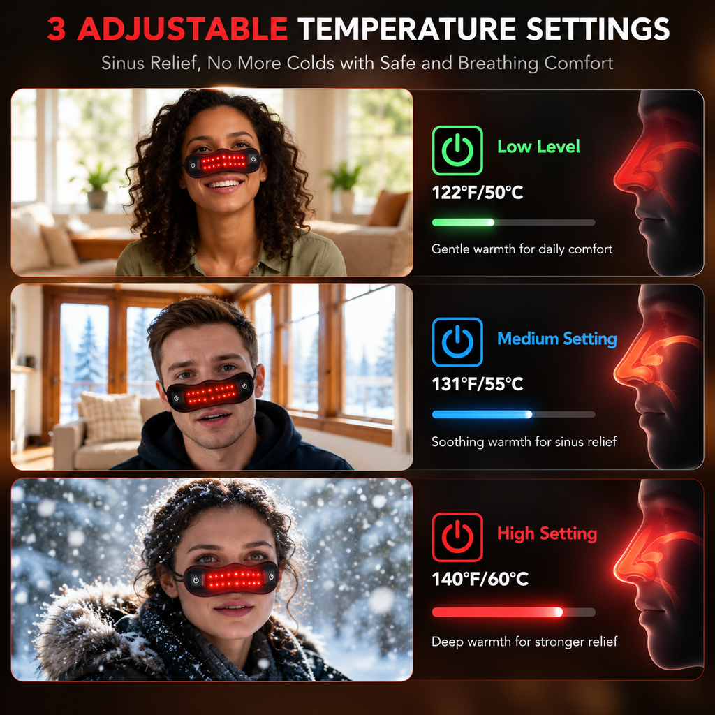 Sinus & Stuffy Nose Relief — Velero™ Red Light Heated Nose Band